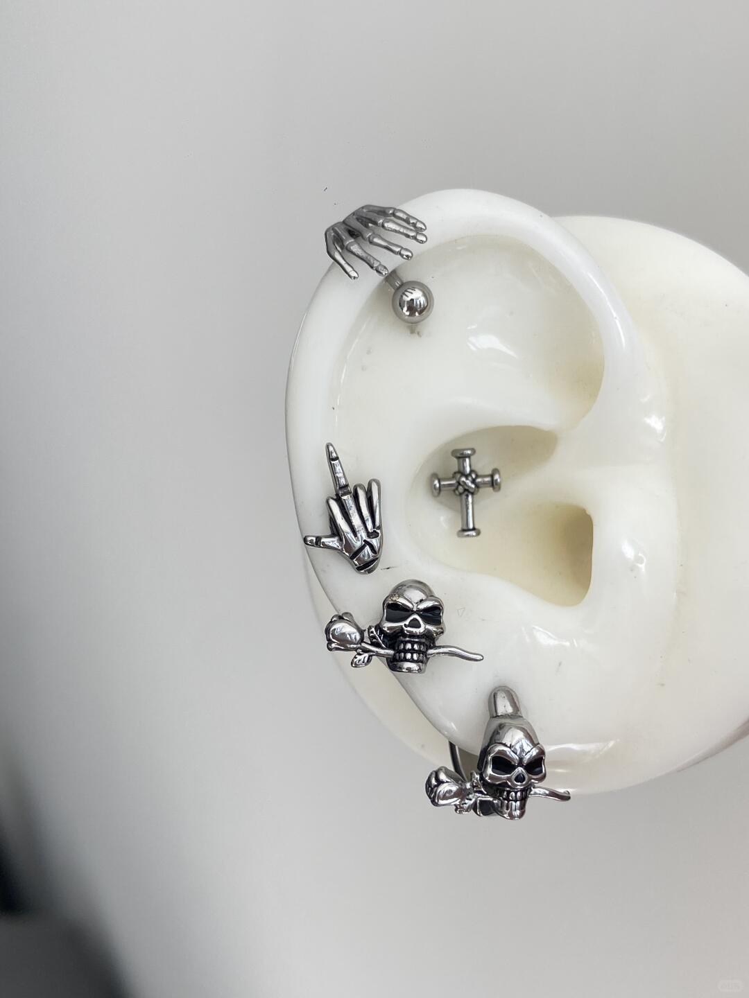 Bone Rebellion Earring Stack