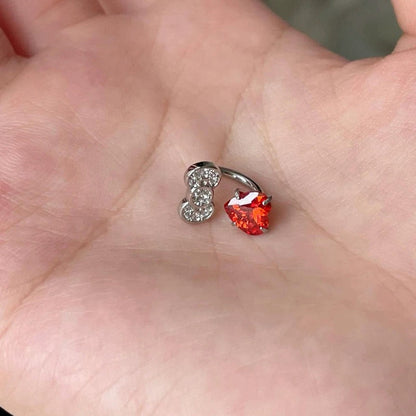 Red Heart Kitty Helix Earrings