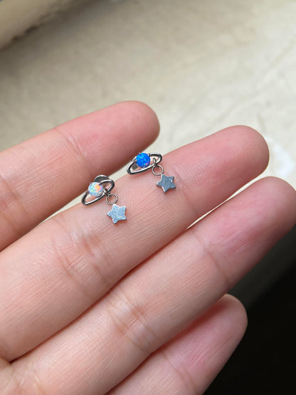 Lapis Saturn Helix Earrings