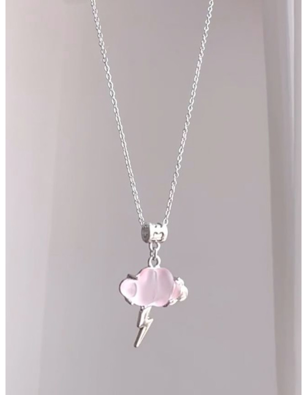 Pink Opaline Cloud Thunder Necklace