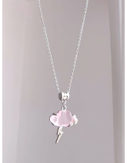 Pink Opaline Cloud Thunder Necklace