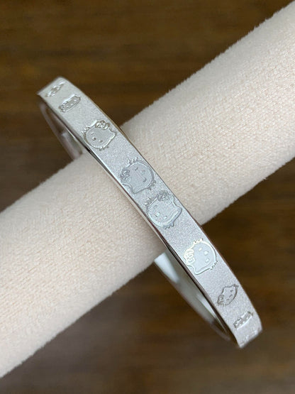Matte Silver Hello Kitty Face Bangle