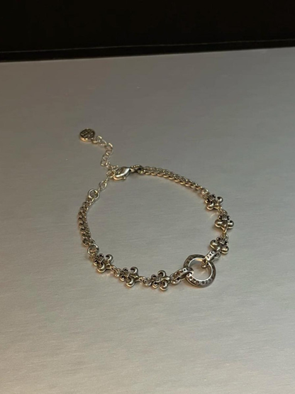 Subtle Sparkle Flower Link Bracelet