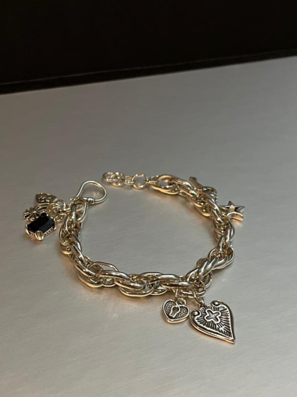 Olive Green Gemstone Cluster Bolo Bracelet