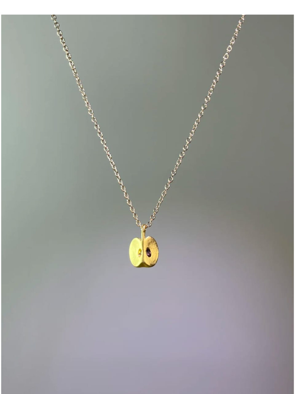 Mini Apple Slice Charm Necklace