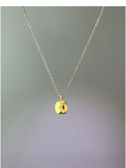 Mini Apple Slice Charm Necklace