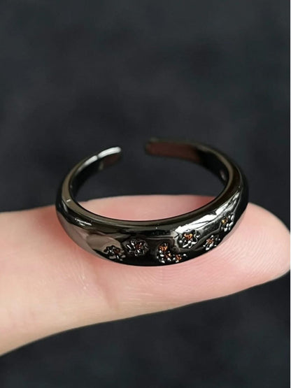Black Celestial Open Cuff Ring
