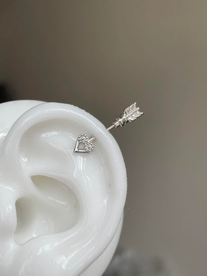 Striking Arrow Vertical Helix Earrings