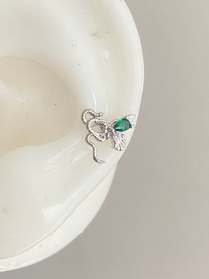 Emerald Fang Helix Earrings