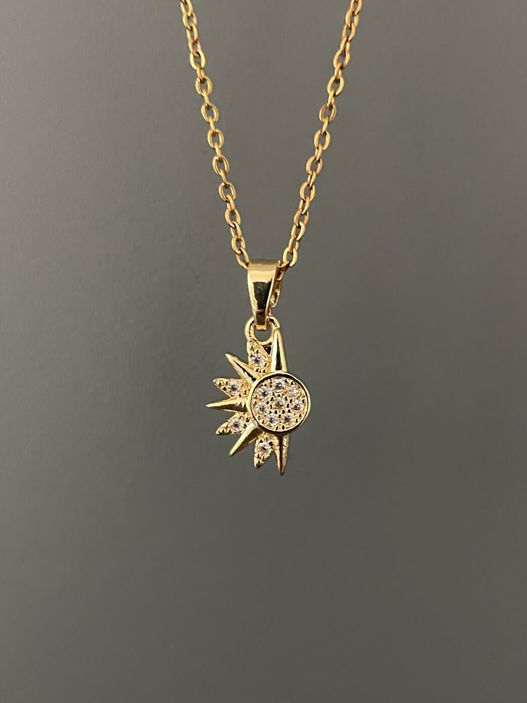 Sun & moon matching necklace