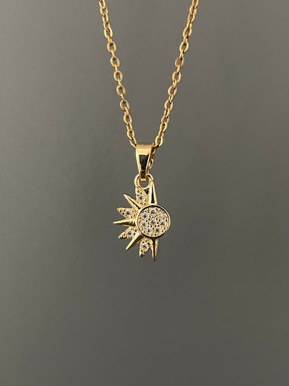 Sun & moon matching necklace