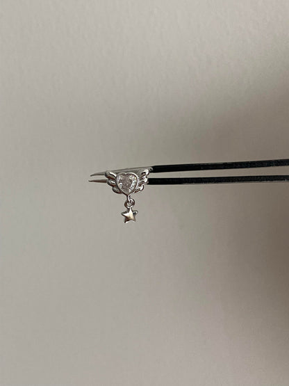 Flying Heart Helix Earrings