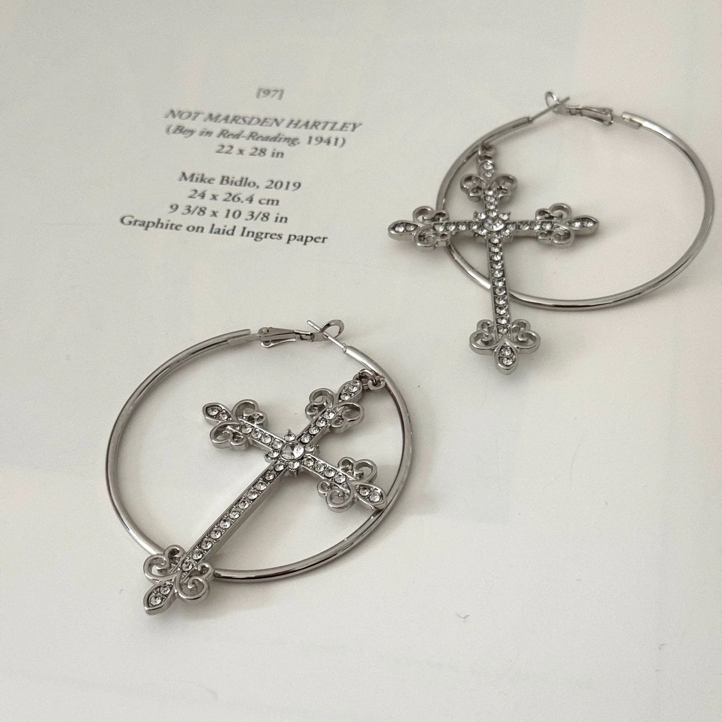Angelic Cross Hoop Earrings