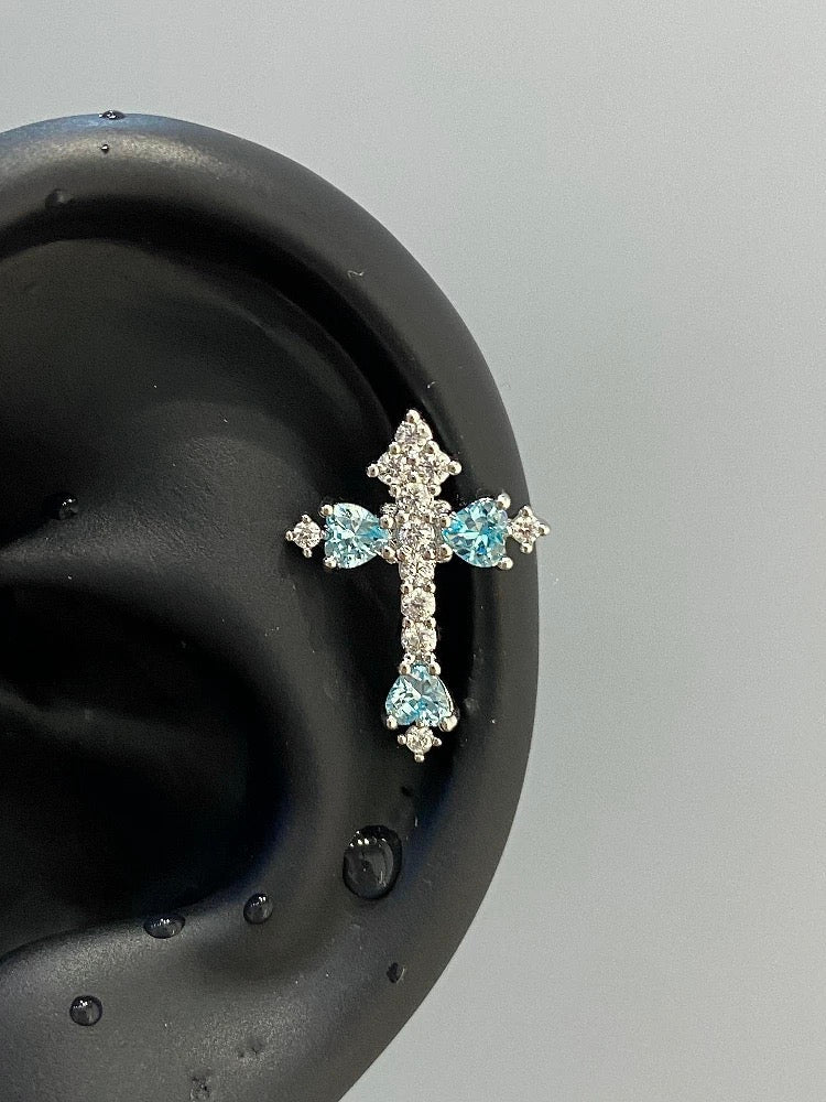 Frostbite Cross Helix Earrings