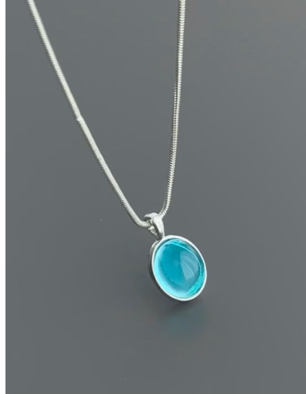Aqua Glow Minimalist Pendant Necklace