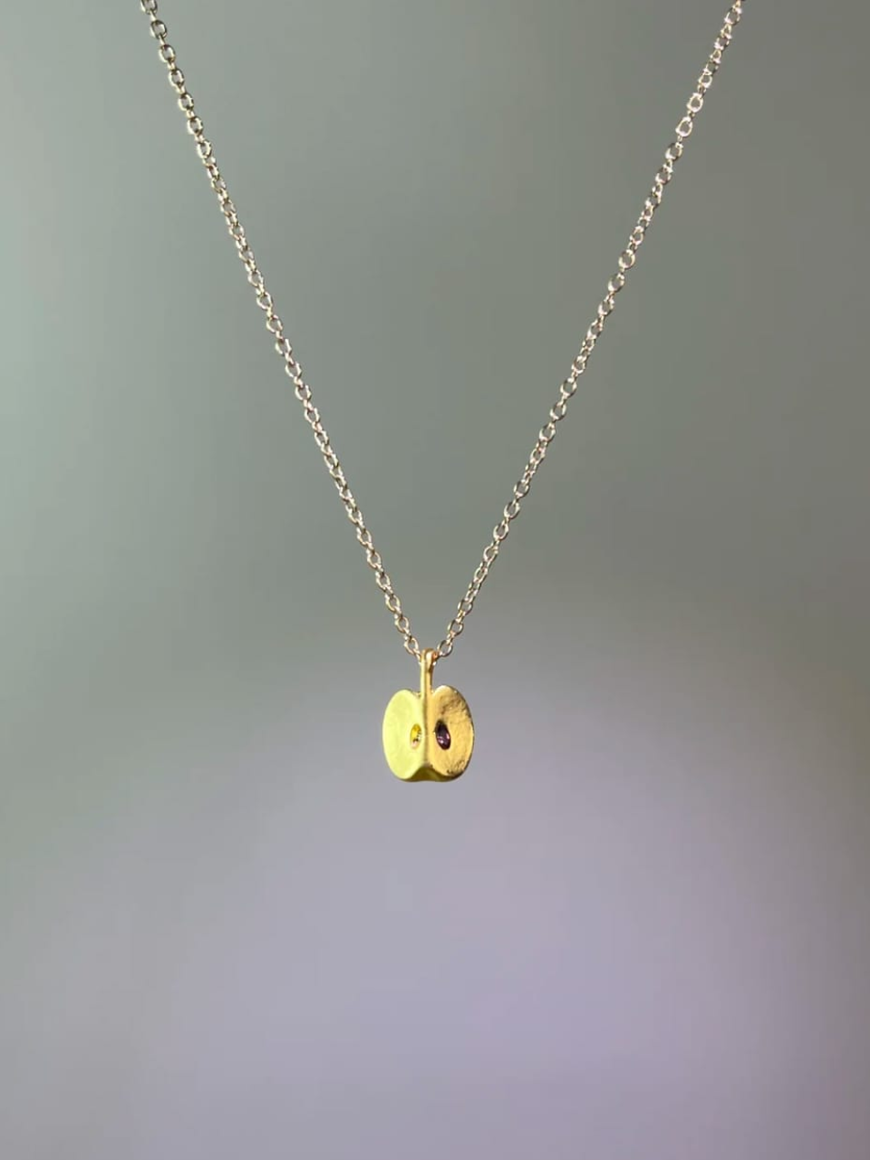 Mini Apple Slice Charm Necklace