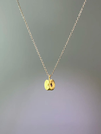 Mini Apple Slice Charm Necklace
