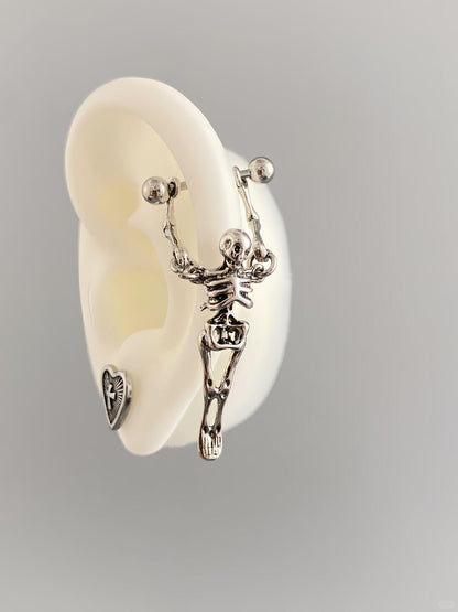Hanging Skeleton Helix Earrings
