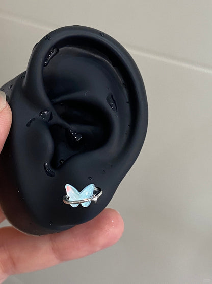 Opal Wing Helix Earrings