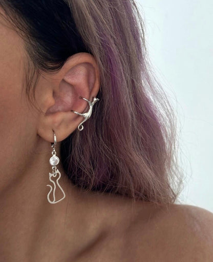 kitten Cuddle Cuff Helix Earrings