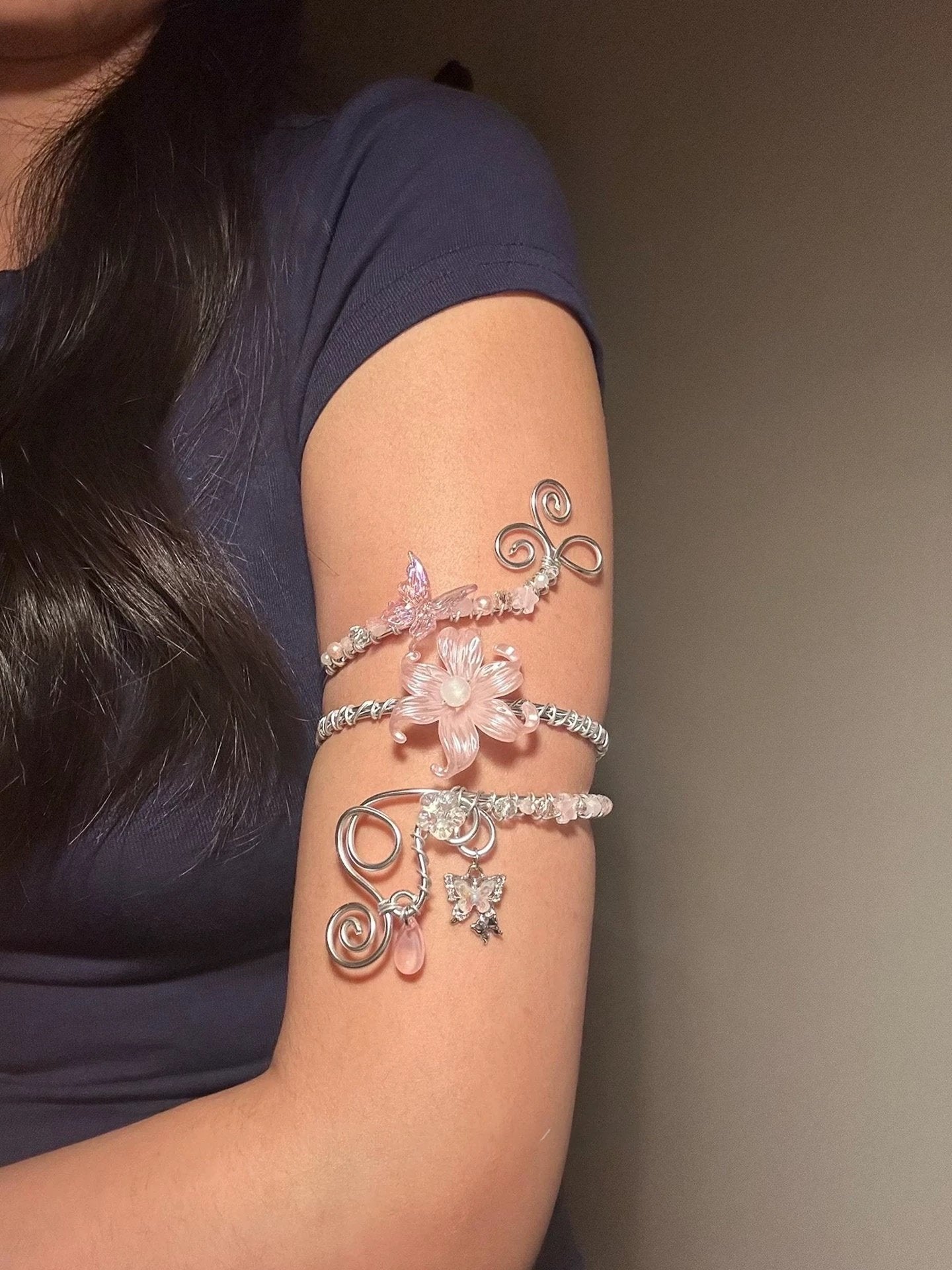 Pink Petalspell Arm Cuffs