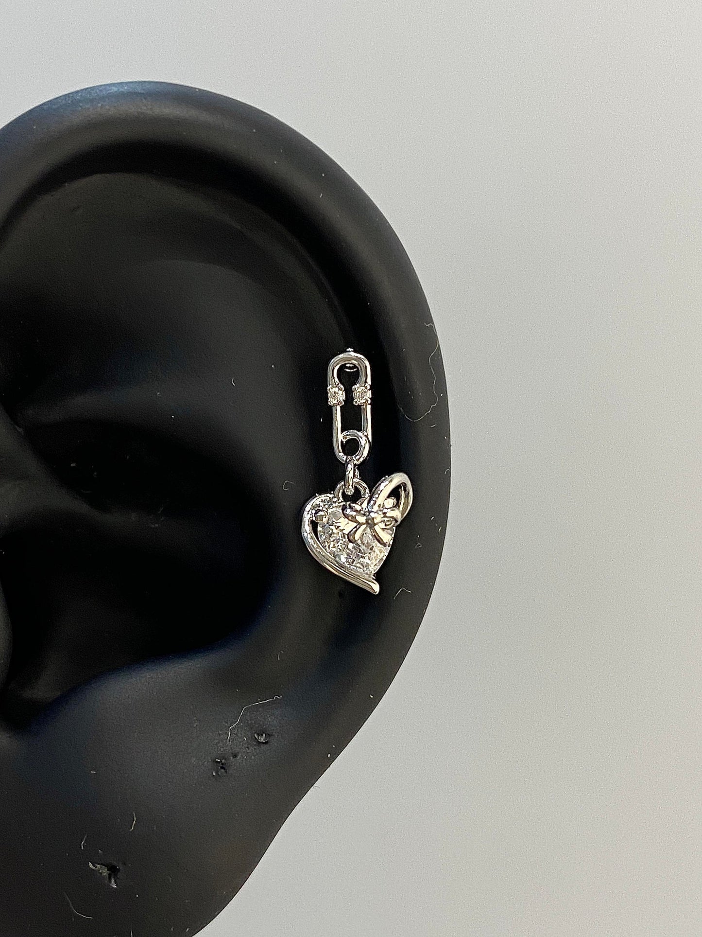 Heart Pin Helix Earrings