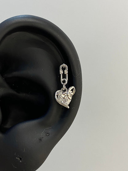 Heart Pin Helix Earrings