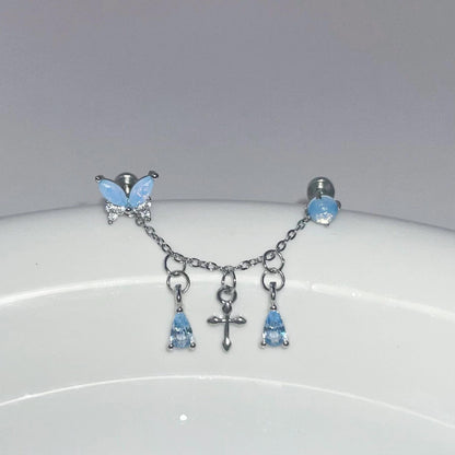 Butterfly Links Chain Earrings