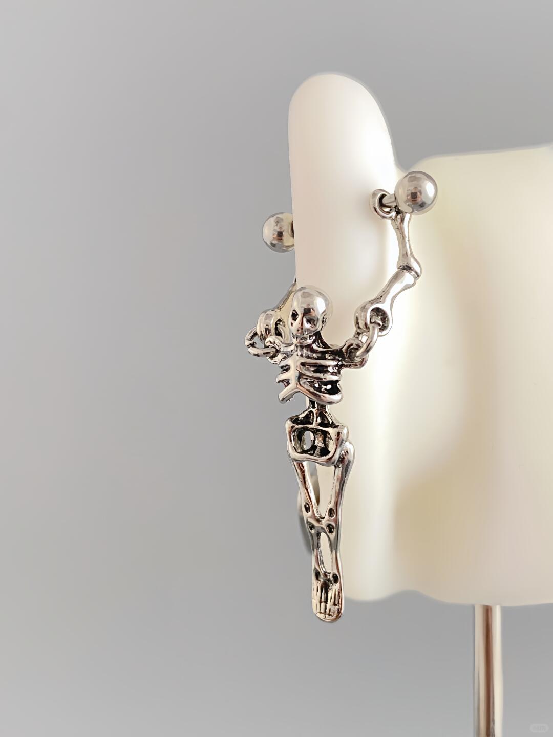 Hanging Skeleton Helix Earrings