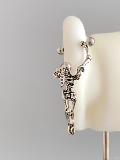 Hanging Skeleton Helix Earrings