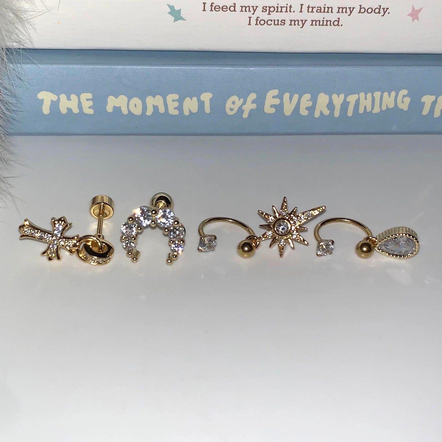 Heavenly Orbit Gold Earring Stack