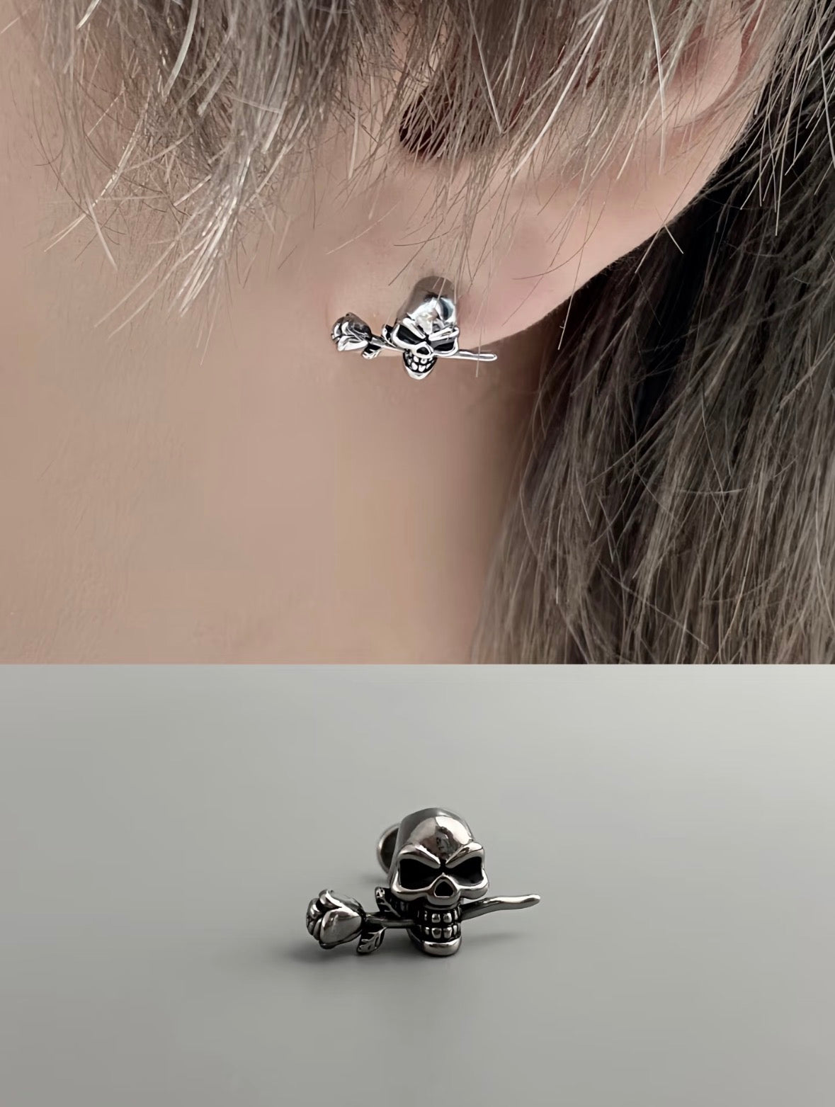 Rosy Skull Earrings