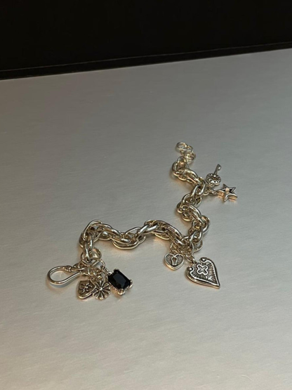 Olive Green Gemstone Cluster Bolo Bracelet