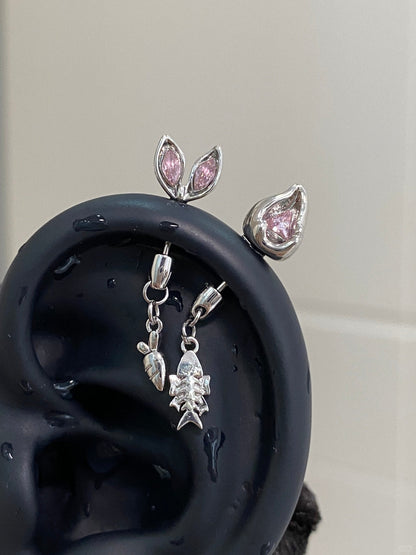 Neko Bite Vertical Helix Earrings