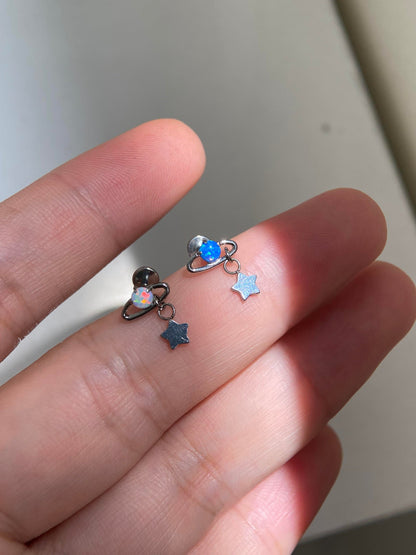 Lapis Saturn Helix Earrings