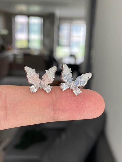 Crystal Butterfly Helix Earrings