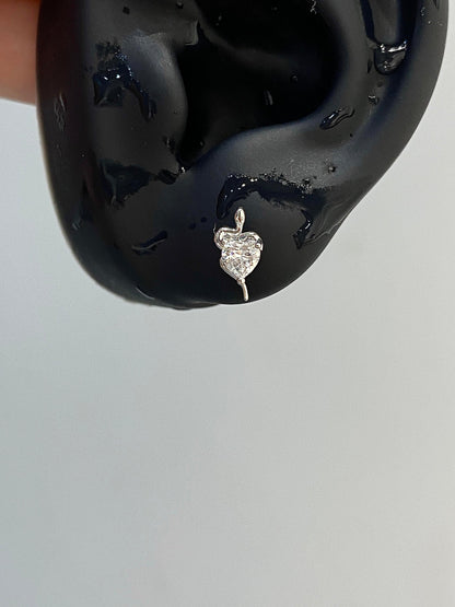 Snake Heart Helix Earrings