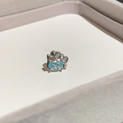 Rosa Kitty Helix Earrings ( Blue )