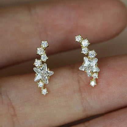 Gold Stellar Trail Helix Earrings
