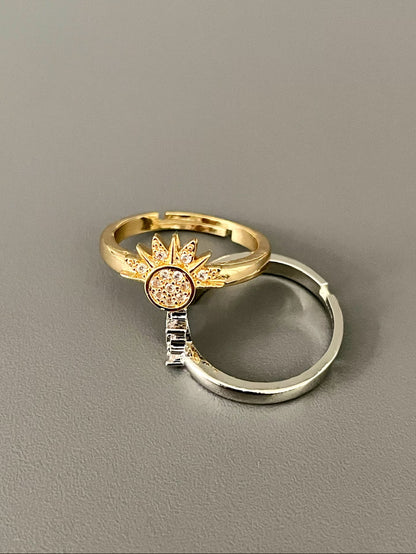 sun & moon adjustable matching rings