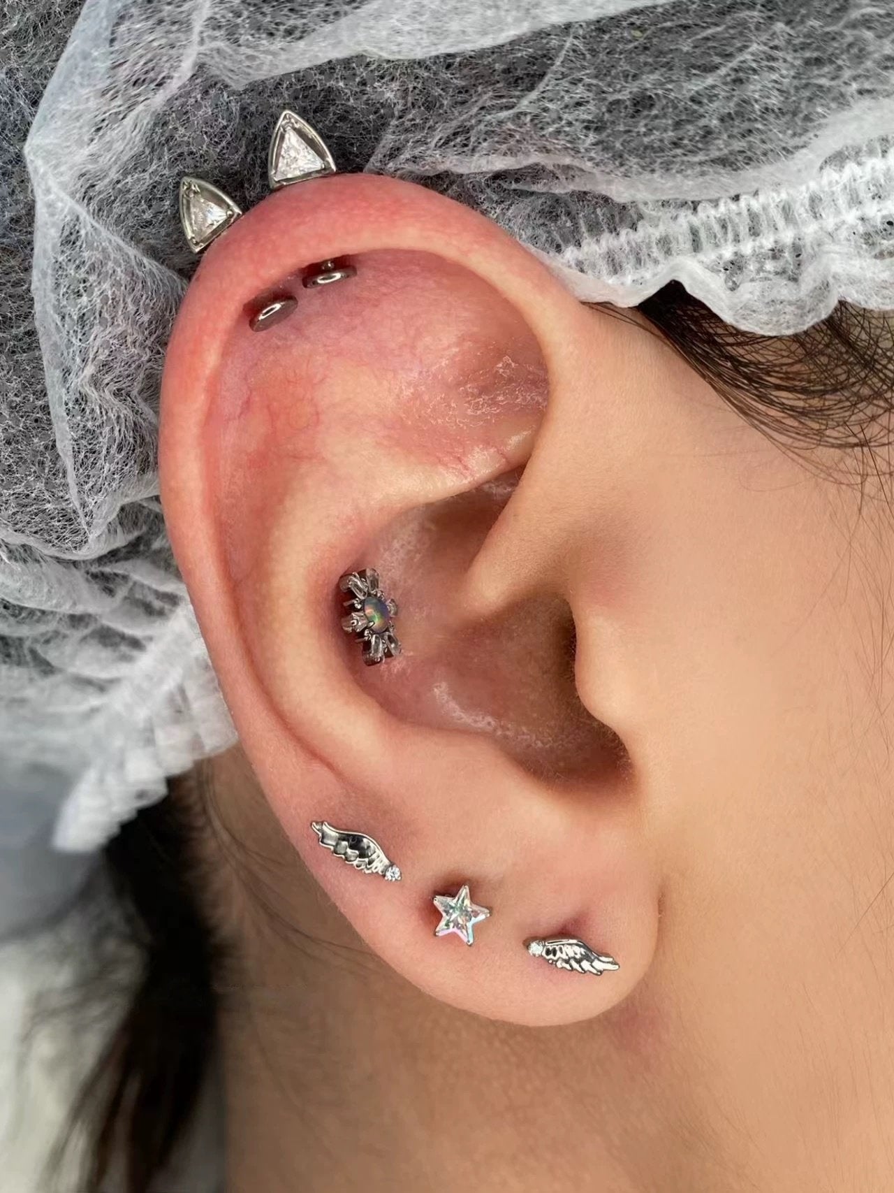 Guardian Star Triple Lobe Earrings