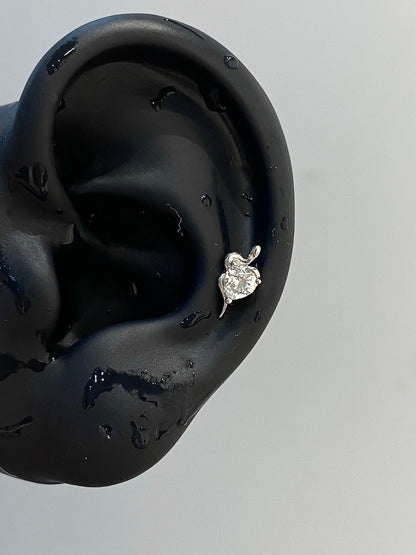 Snake Heart Helix Earrings