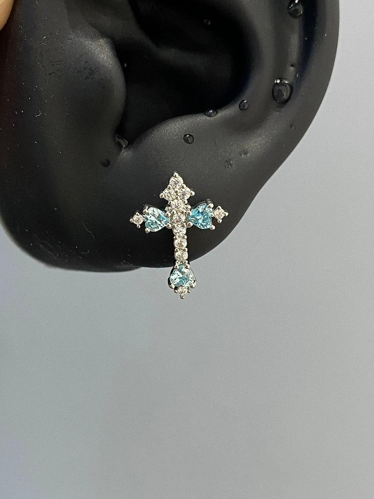 Frostbite Cross Helix Earrings