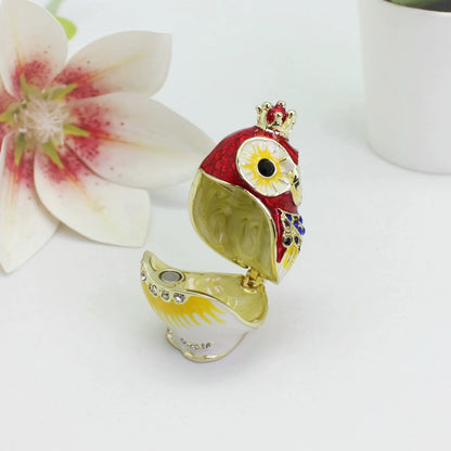 Red Staring Owl Ring Box