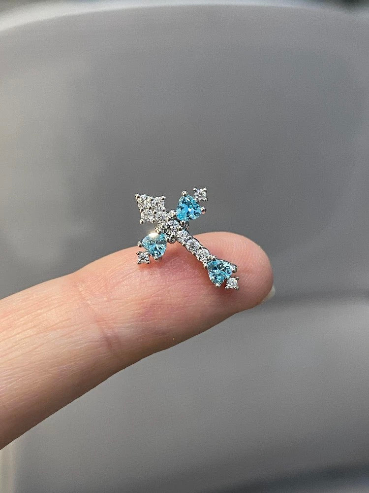 Frostbite Cross Helix Earrings