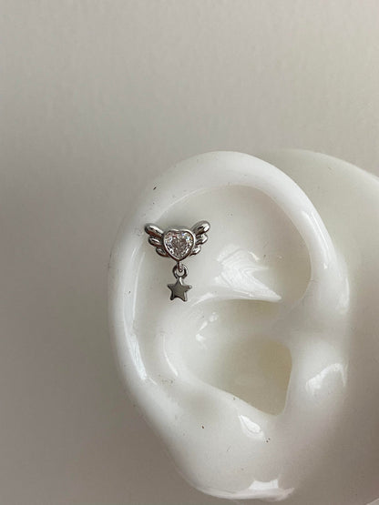 Flying Heart Helix Earrings