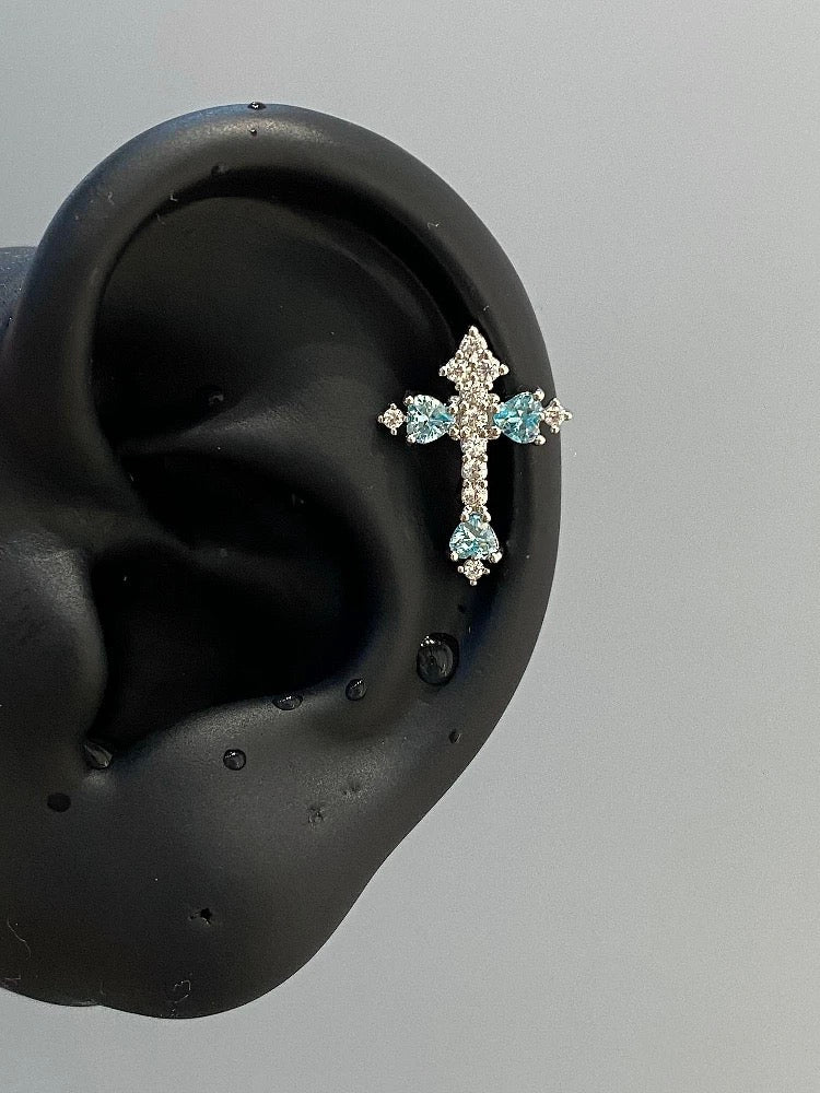 Frostbite Cross Helix Earrings