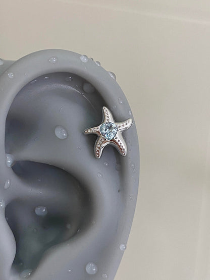 Aqua Star Helix Earrings