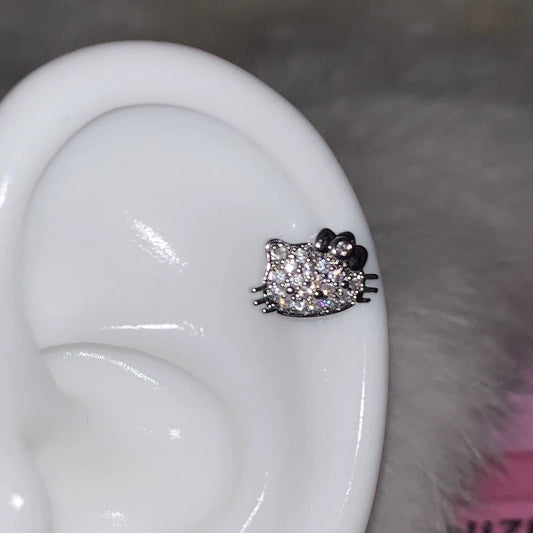 Klitter Kitty Helix Earrings