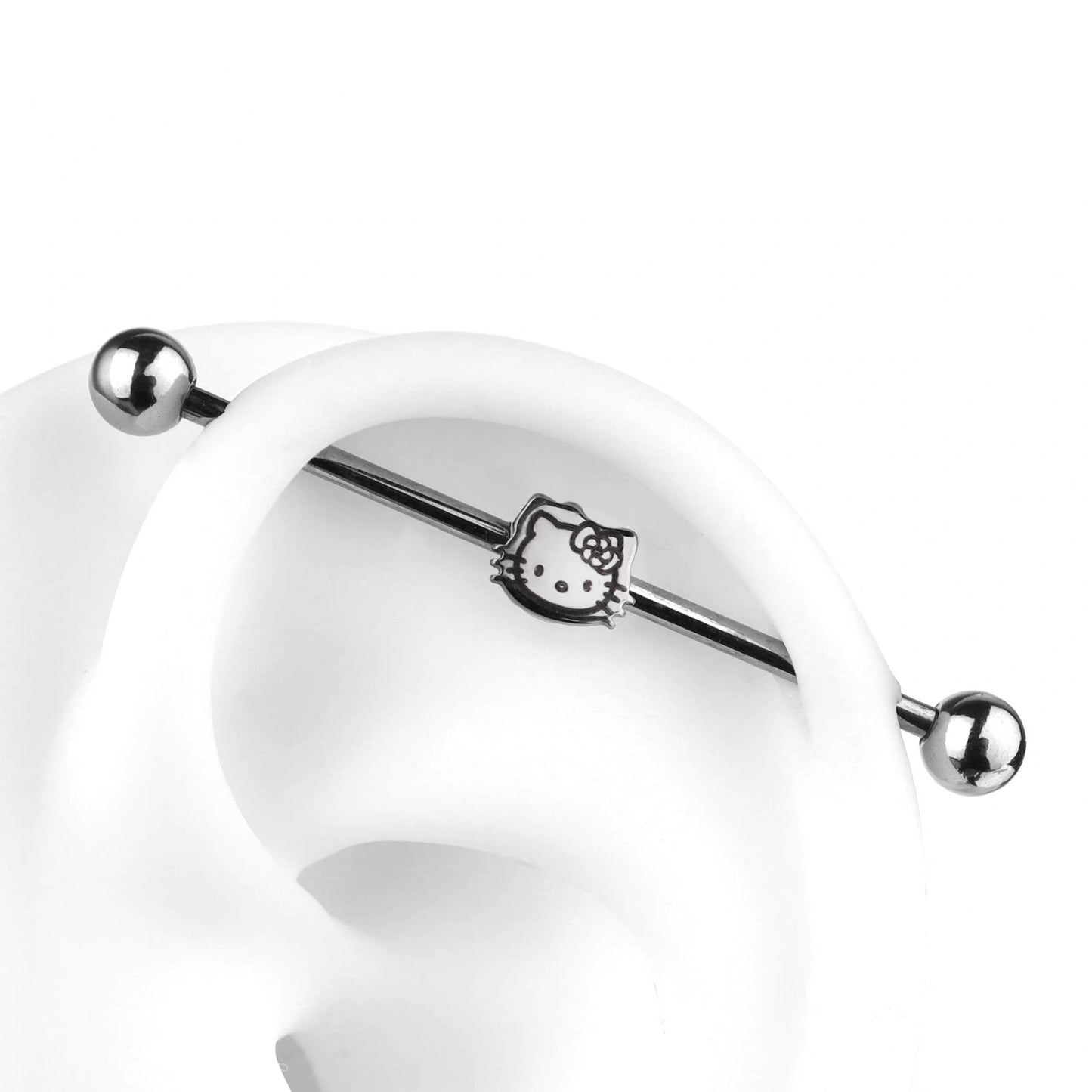 H-Kitty Charm Industrial Earrings